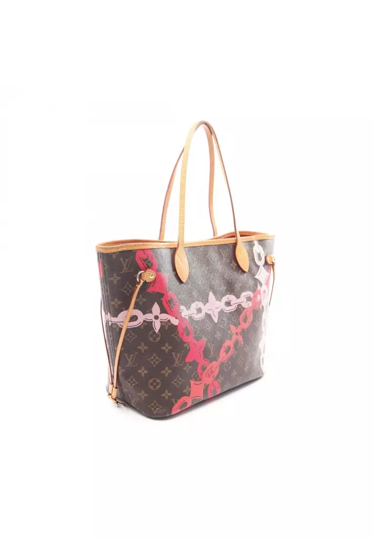 Pre-Loved Louis Vuitton Neverfull MM MonogramBay Shoulder bag tote bag PVC leather Brown multicolor