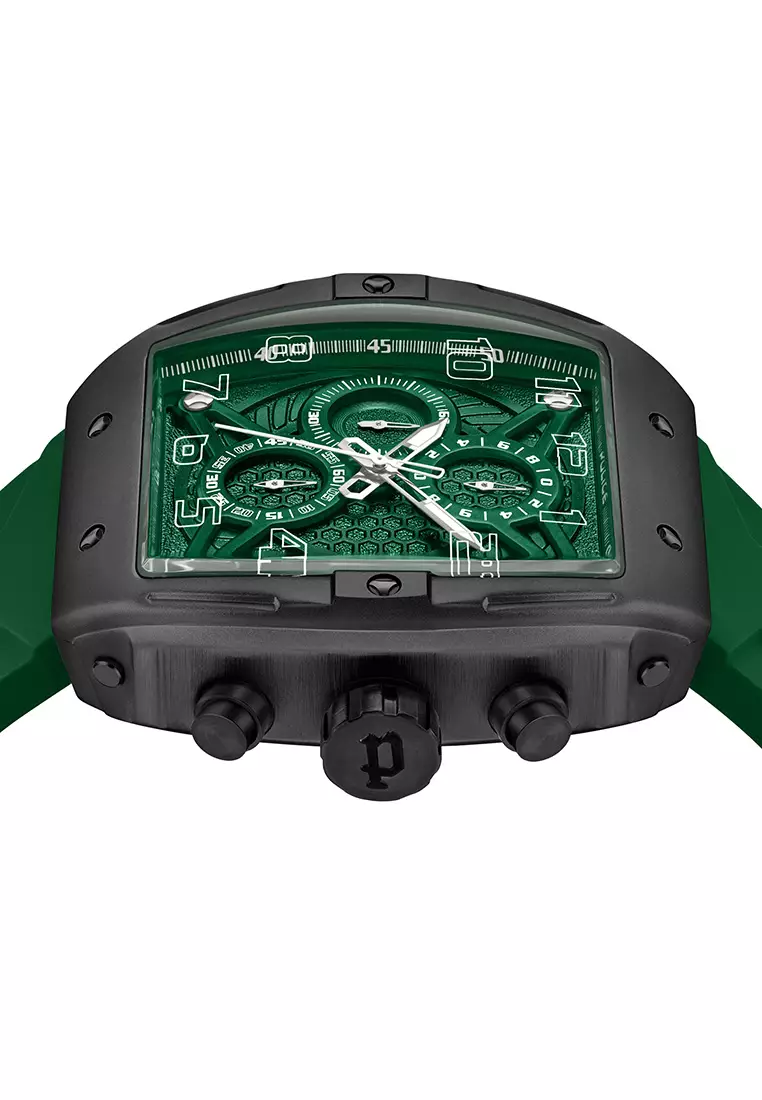 Police Coswig Green Rubber Analog Quartz Watch For Men PPEWGO0063103