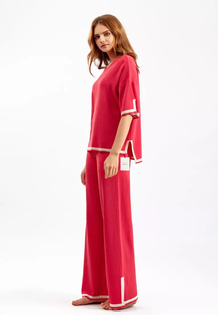 Fashionable Color-Block Knitted Set SX3204