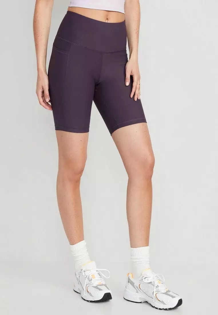 Women's High Waist Biker Shorts - Side Pocket Apparel