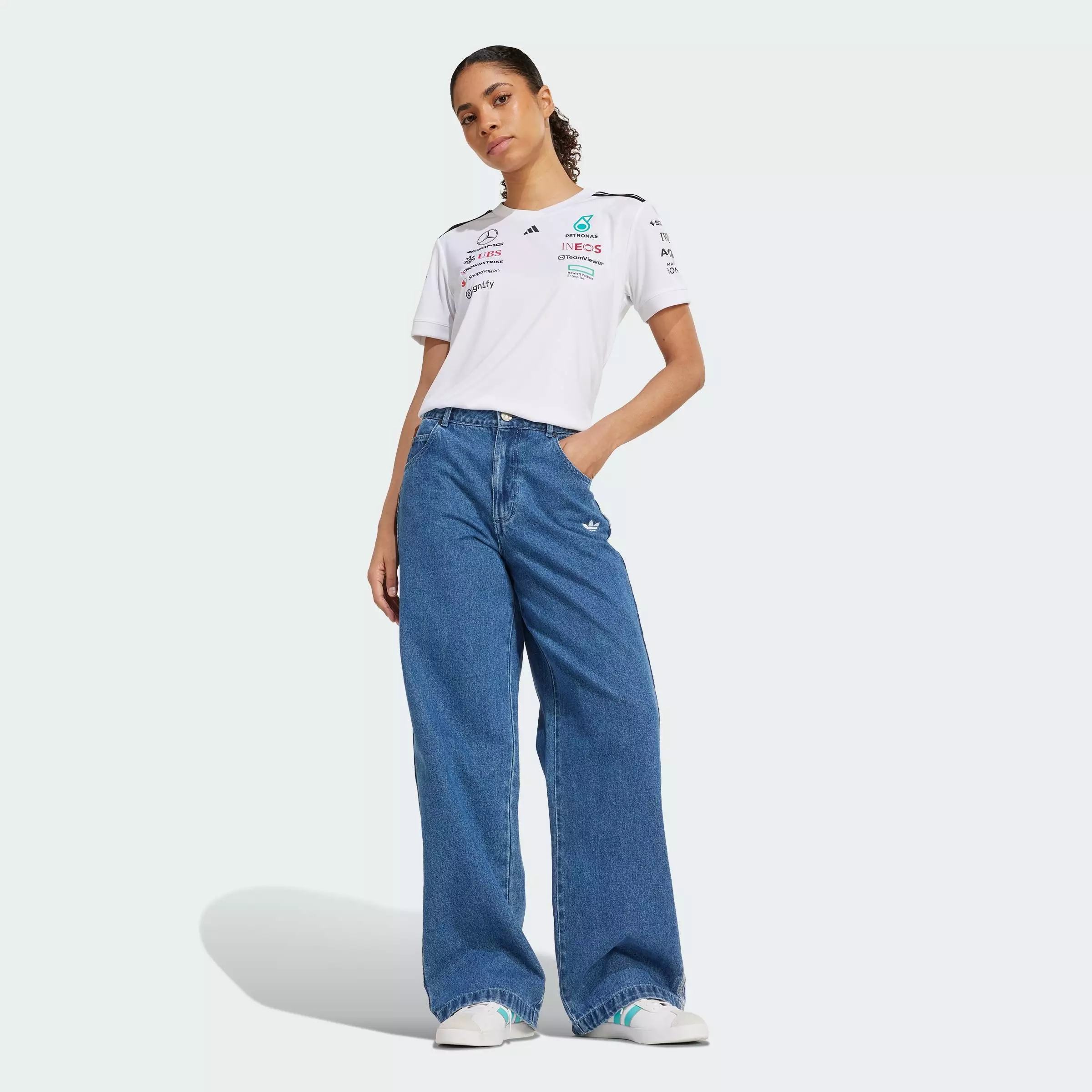 Motorsport MERCEDES - AMG PETRONAS FORMULA ONE TEAM DRIVER JERSEY Women White JX5799