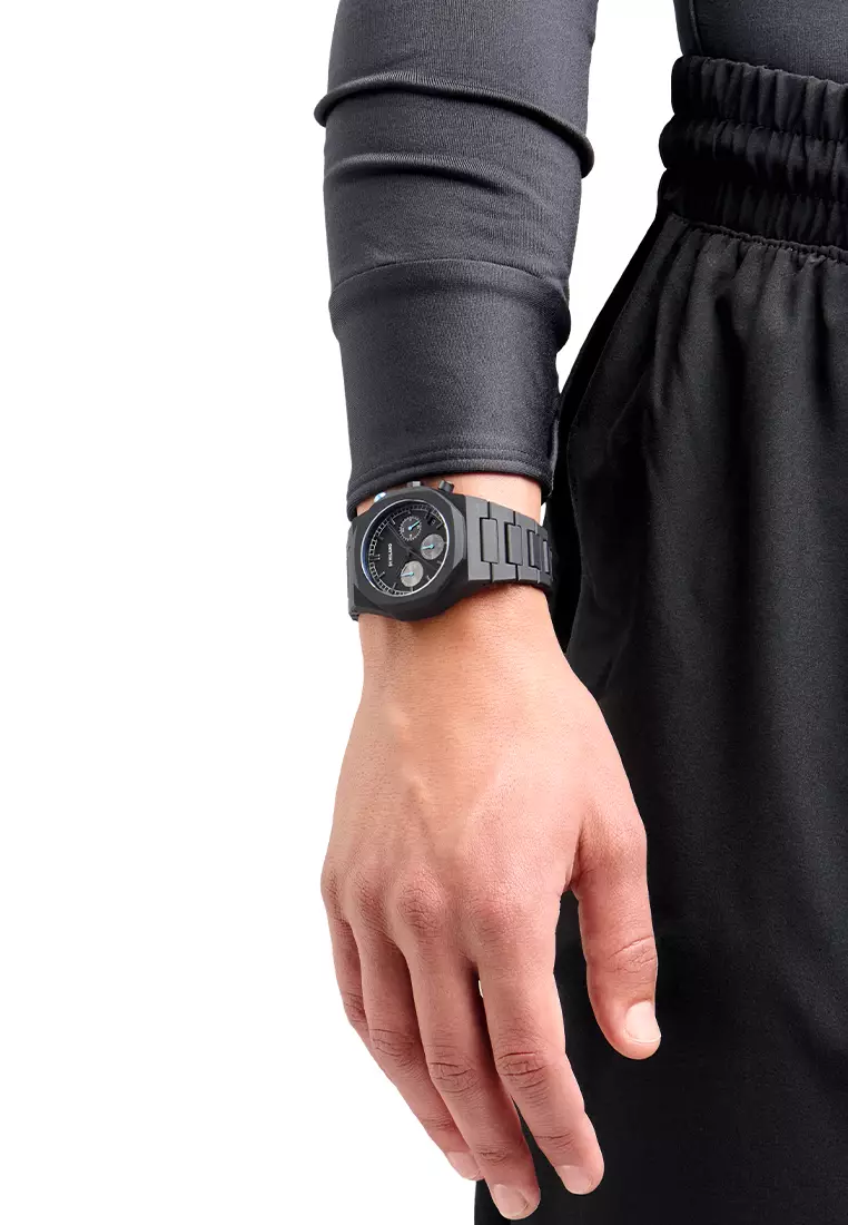 Charcoal Black Polychrono Bracelet Watch, 40.5mm