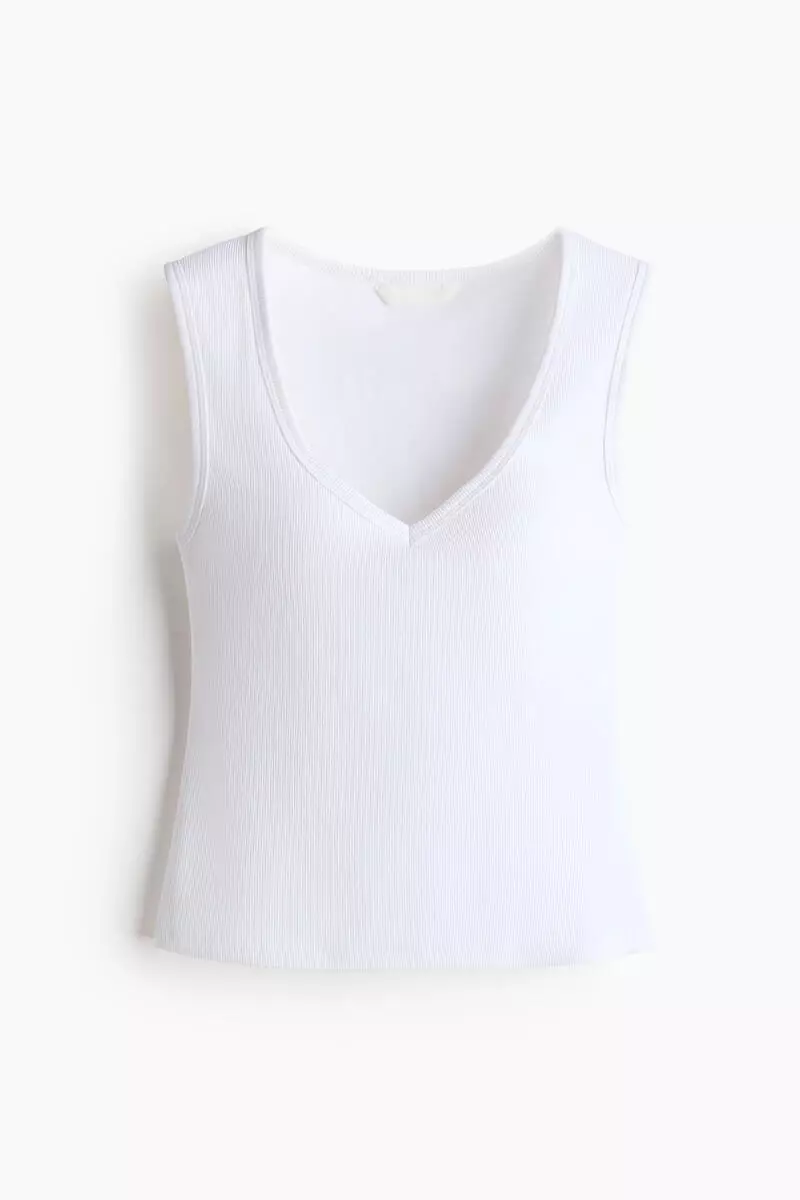 Integral-bra cotton vest top