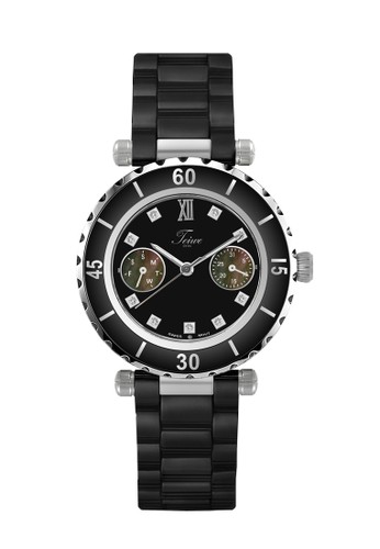 moment watch teiwe TW5034B-B jam tangan wanita hitam stainlles steel -hitam