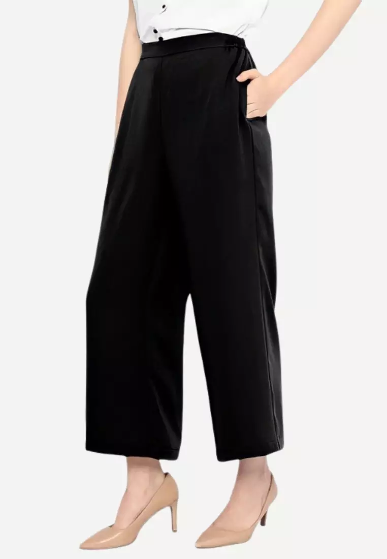 Plain Cullot Casual Look Black By Brilliant Girl Warna HITAM