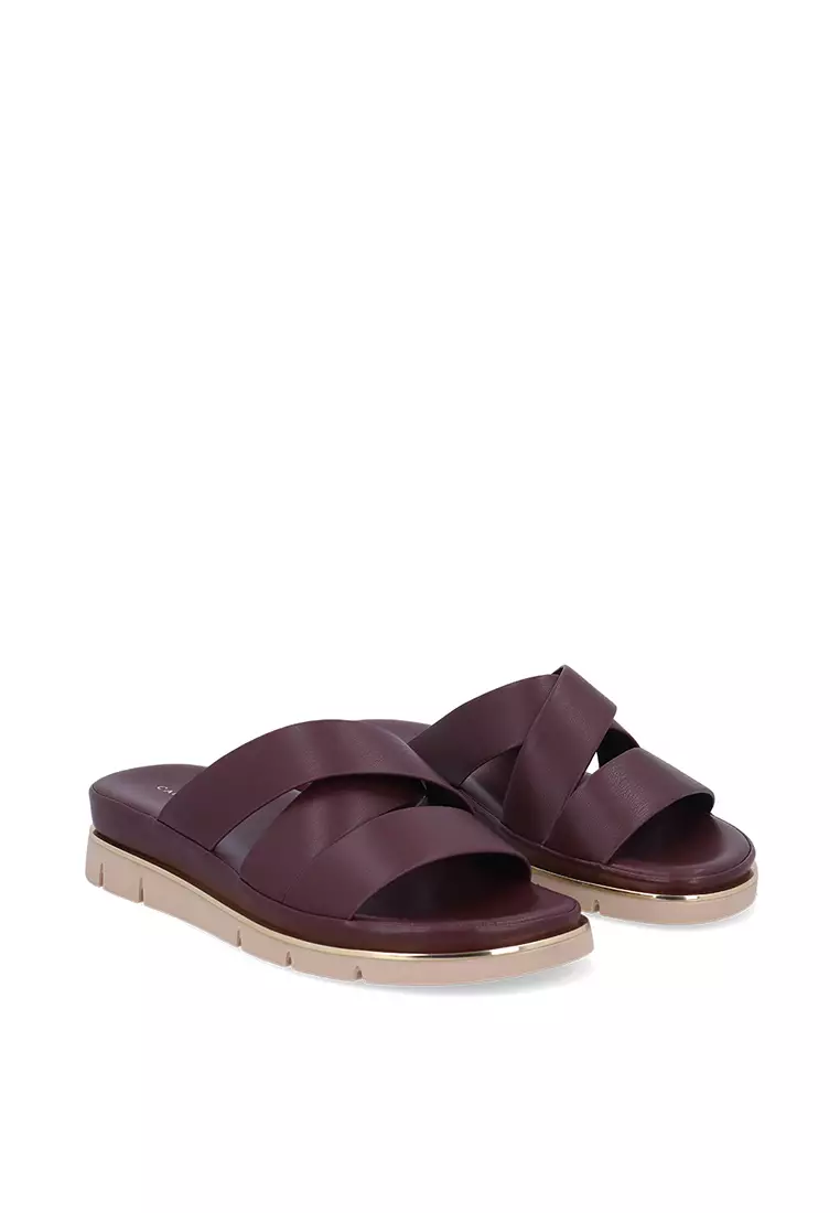 Maroon Mia Strappy Sandals
