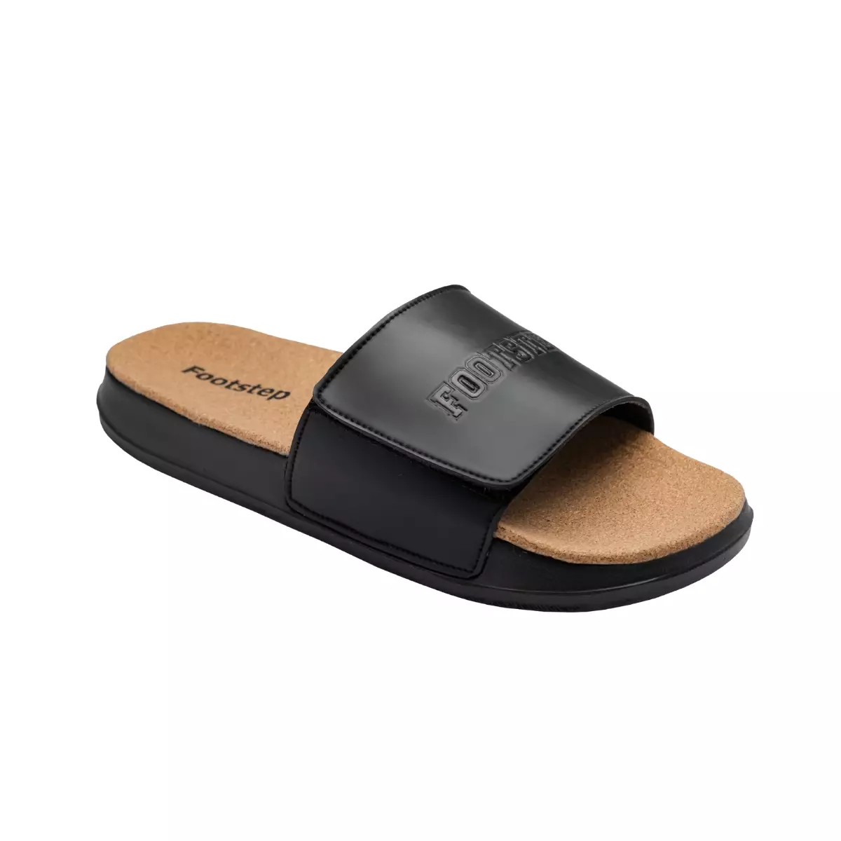 Footstep Footwear Sandal Pria Slide Shelby Velcro Full Black Original Sandal