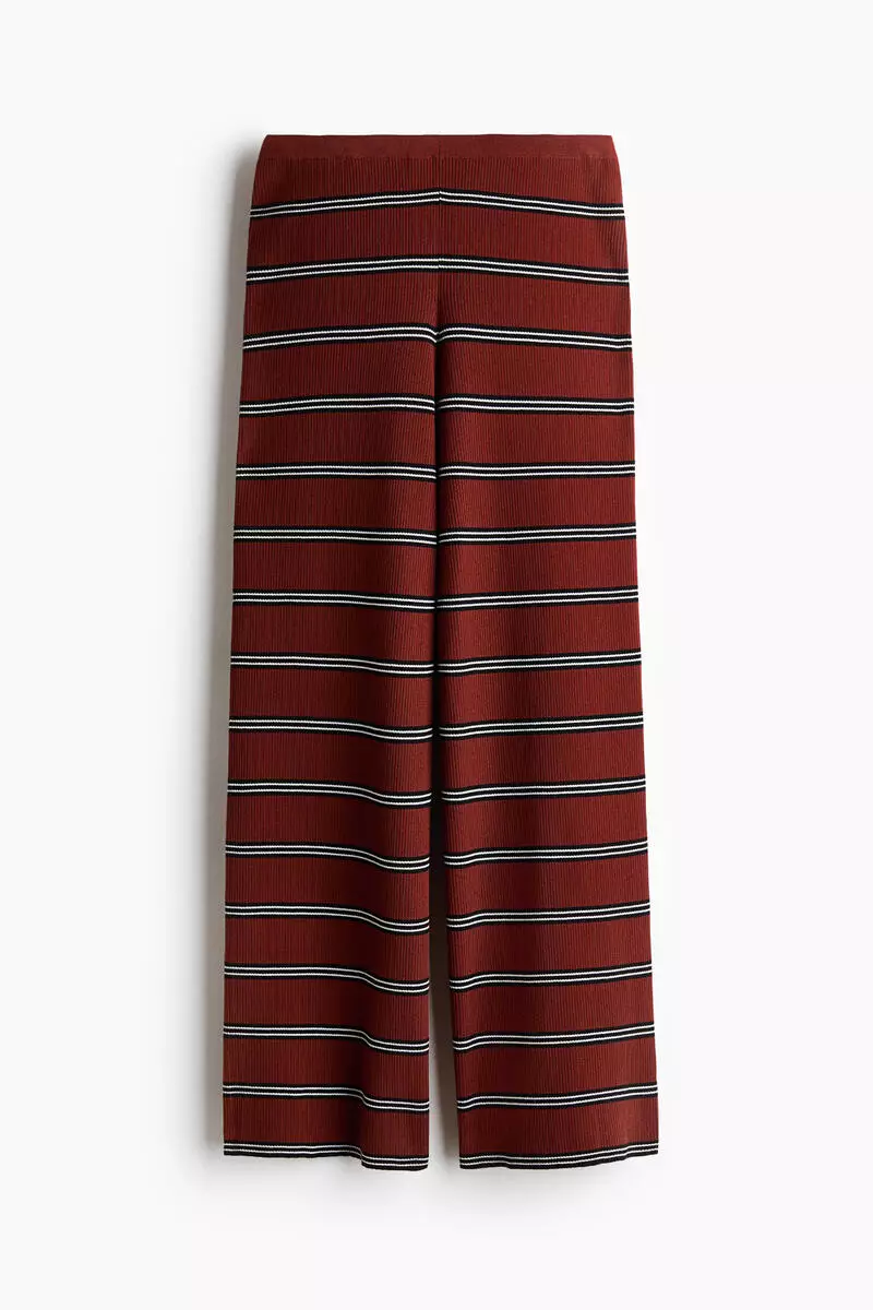 Rib-knit trousers