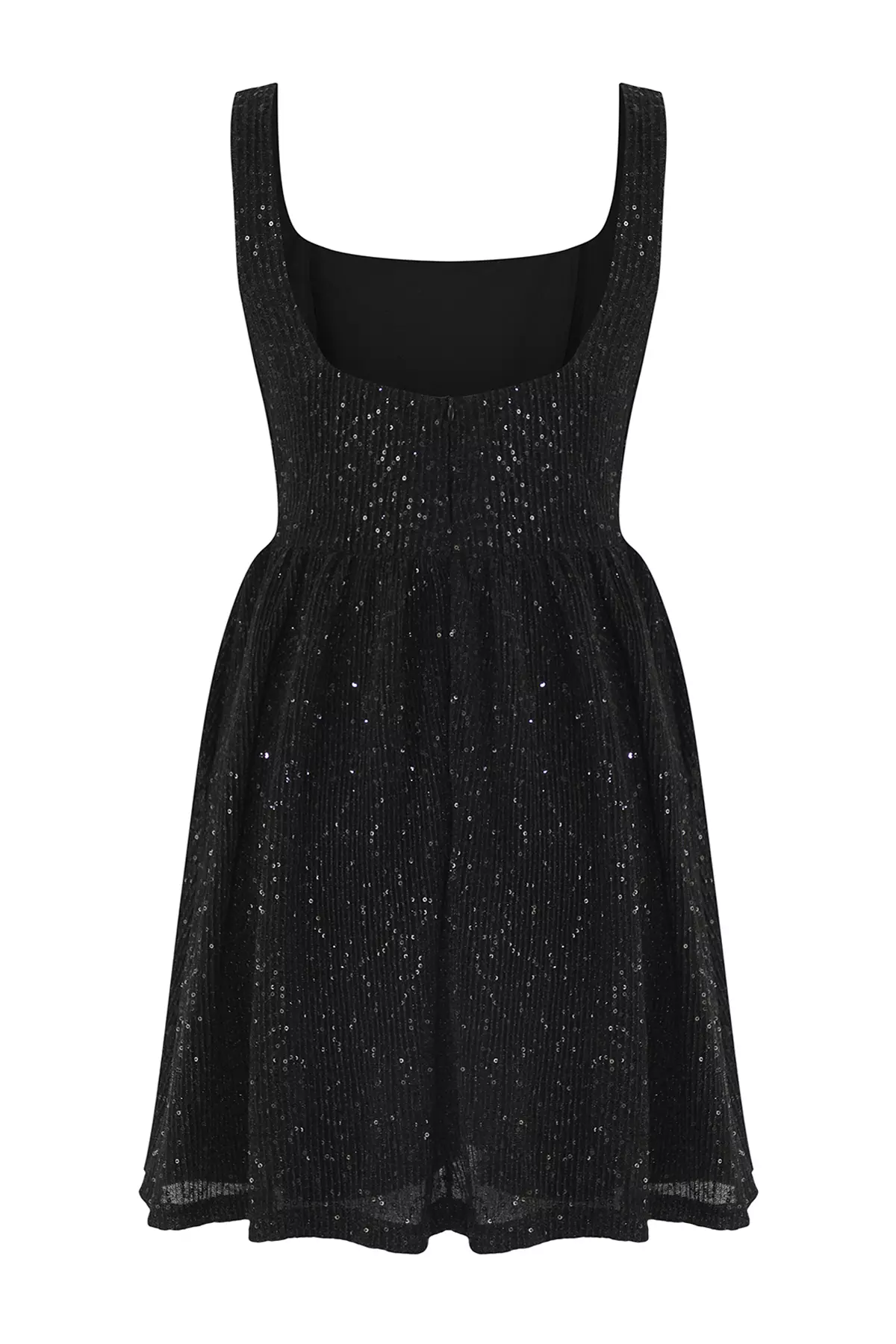 Black Sequin Mini Evening Prom Dress with Open Waist Skirt TPRSS25EL00286
