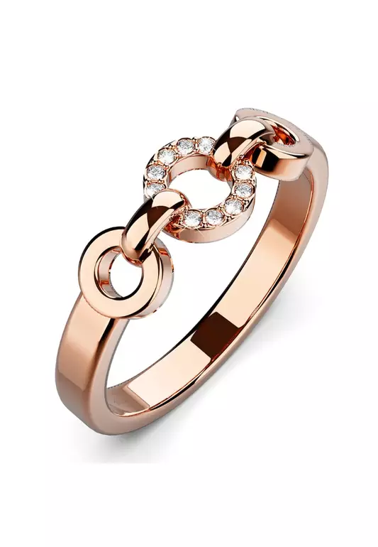 Orbit of Trinity Ring Embellished with SWAROVSKI® Crystals in Rose Gold