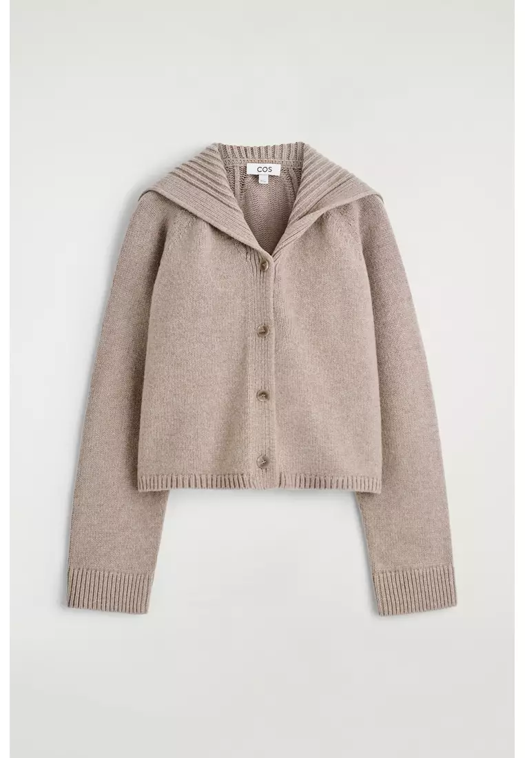 SAILOR-COLLAR WOOL CARDIGAN