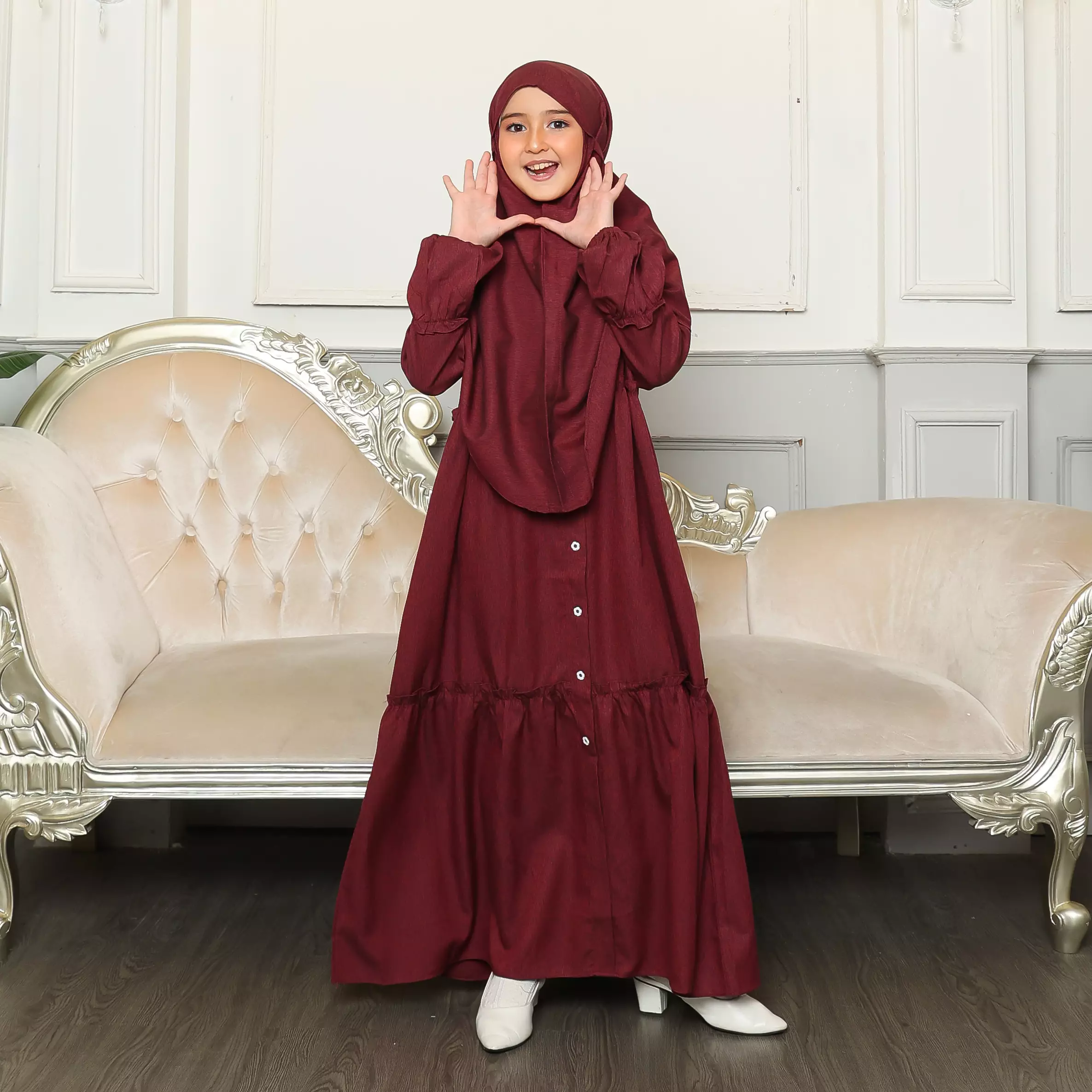 Gamis Sarimbit Anak GA 04 Maroon