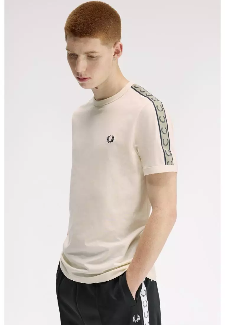 Fred Perry M4613 Contrast Tape Ringer T-Shirt (Ecru / Navy)