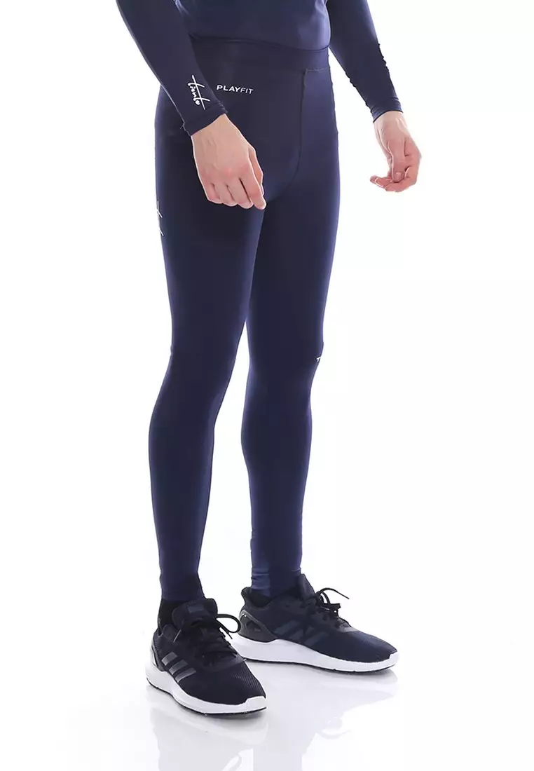Tiento Man Long Pants Navy Celana Legging Pria Olahraga Renang Sepakbola Lari Original