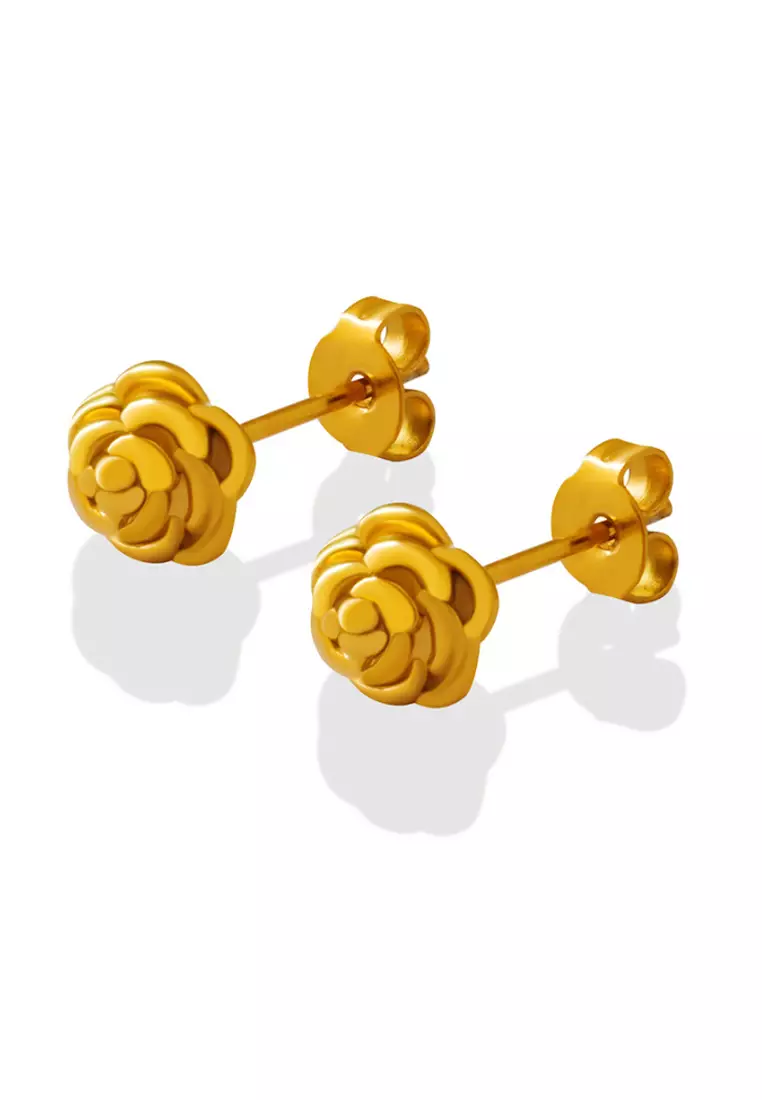 Gold on sale earrings flower