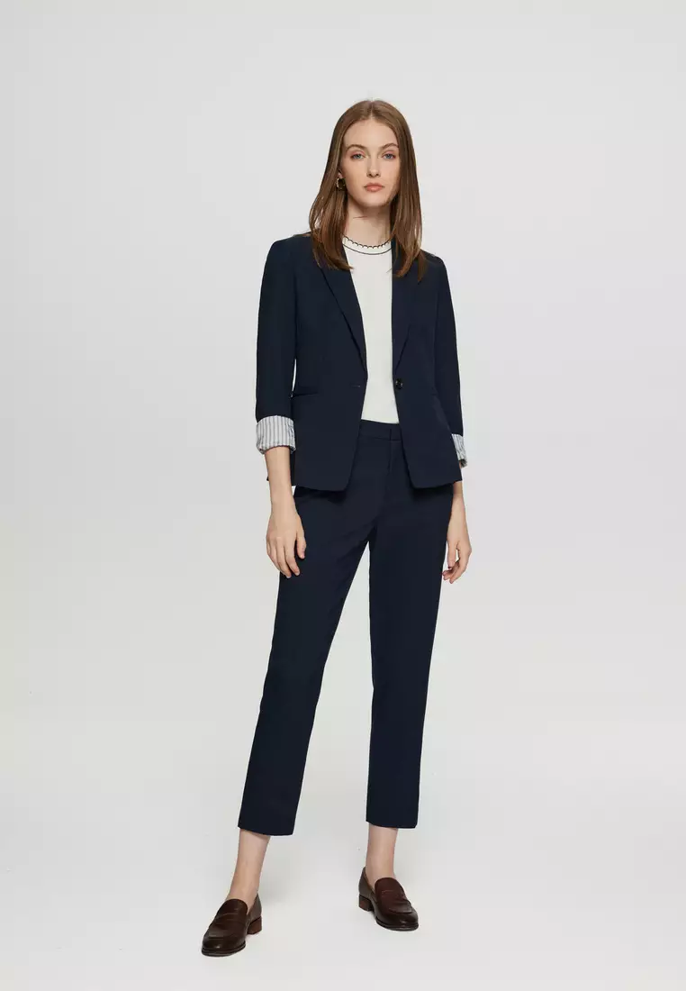 Polyester 修身西裝外套