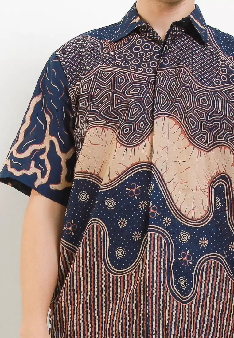 Achilles Kemeja Batik Premium Pria Casual Modern Lengan Pendek