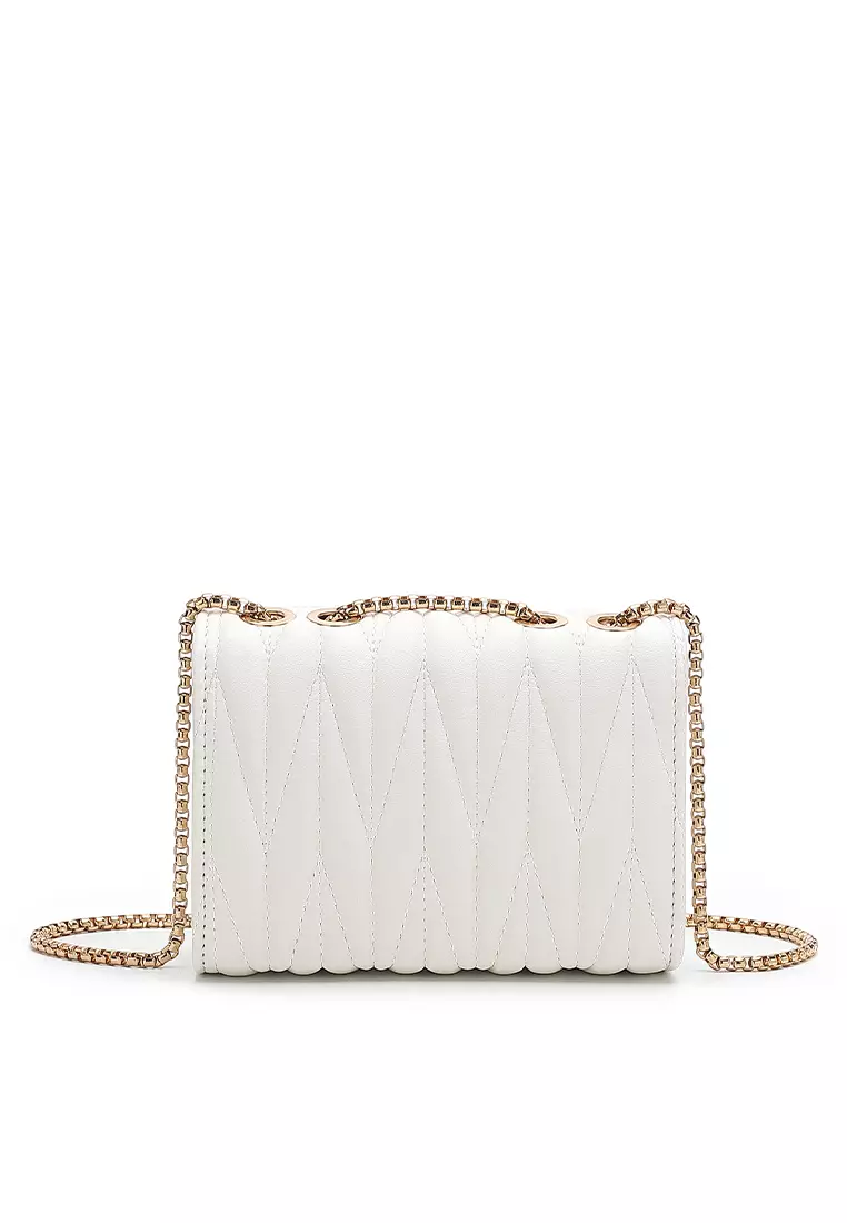 Chain Shoulder Bag / Sling Bag / Crossbody Bag (Tas Bahu Wanita / Tas Selempang Wanita) - Putih