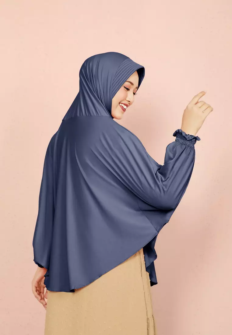 Cotton Bee - Halwa Bergo Lengan | Hijab Instan Syari - Navy Blue 