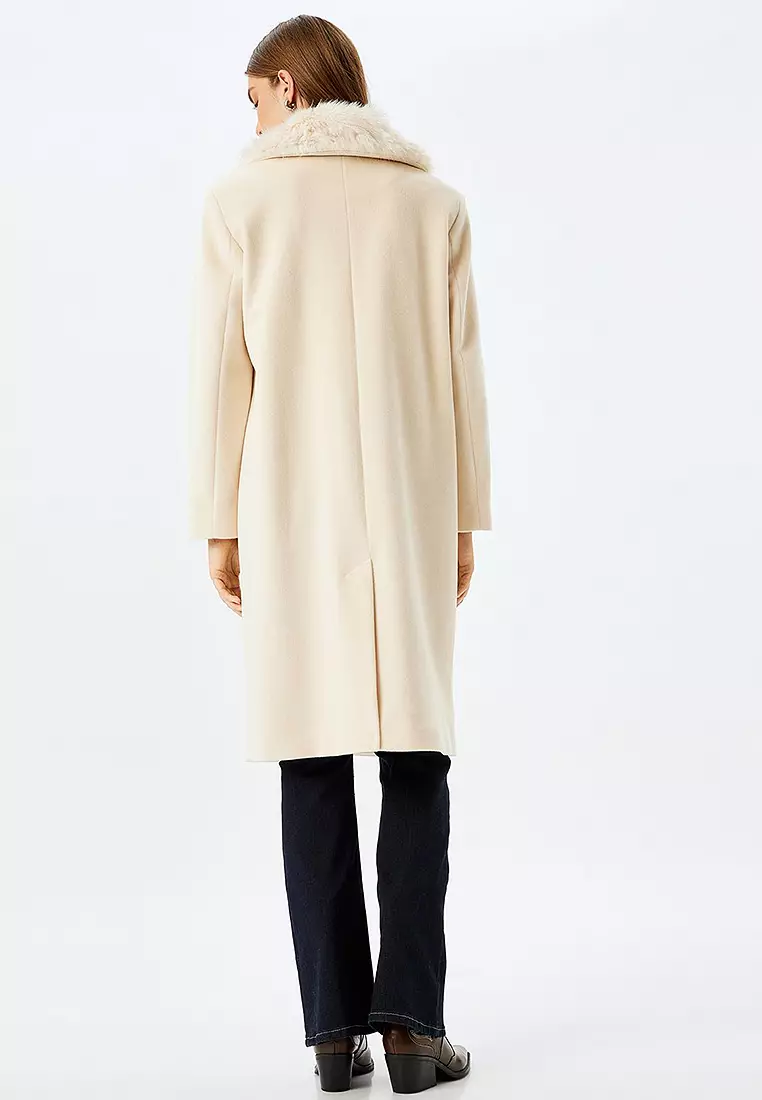 Faux Fur Collar Coat