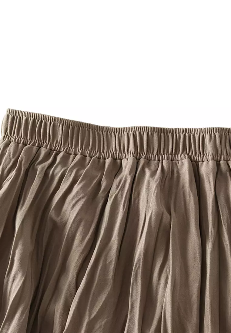 High Waist Pleated Maxi Skirt AF0838