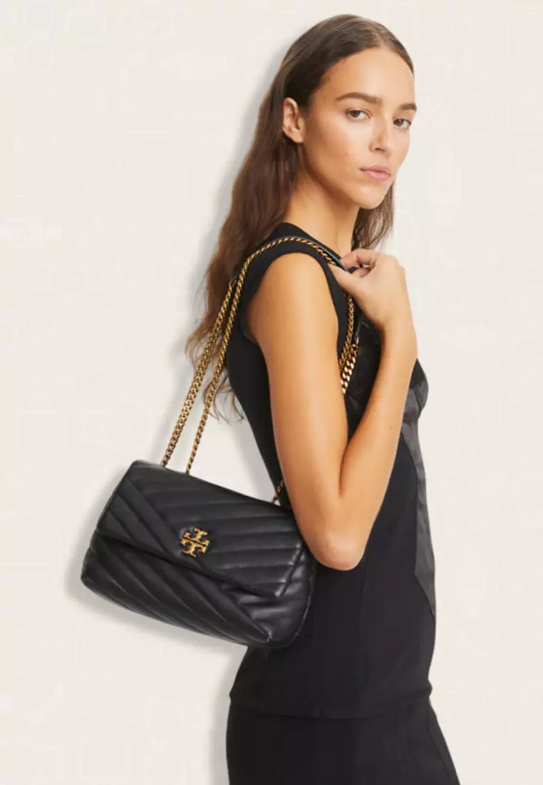 Tory Burch Small Kira Chevron Convertible Shoulder Bag Black