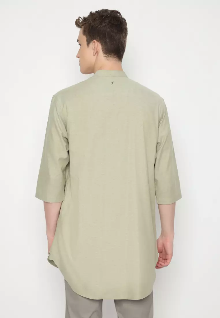 JOBB Hasbi Baju Koko Pria Lengan Pendek Regular Fit Light Olive