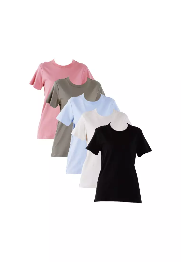 Forest Ladies Premium Cotton Round Neck Tee | Baju T Shirt Perempuan - 822435-53Dkpink