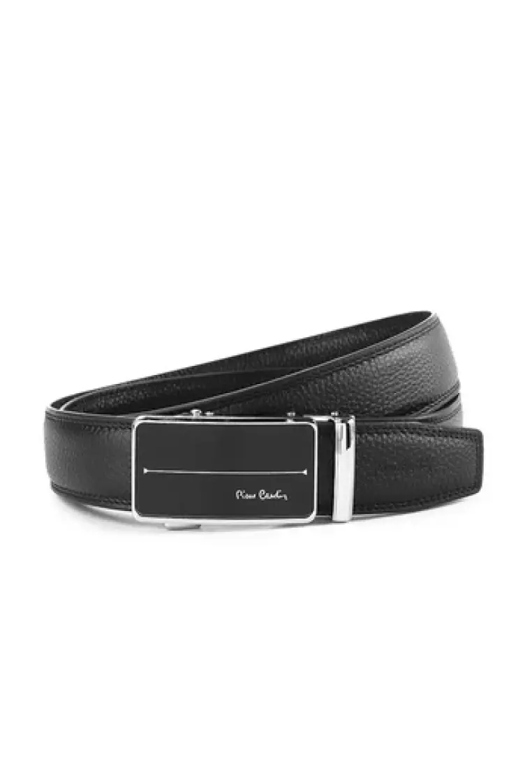 Ceinture En Cuir Pleine Fleur Pierre Cardin Pour Femme - Noire, Neuf Sans étiquette