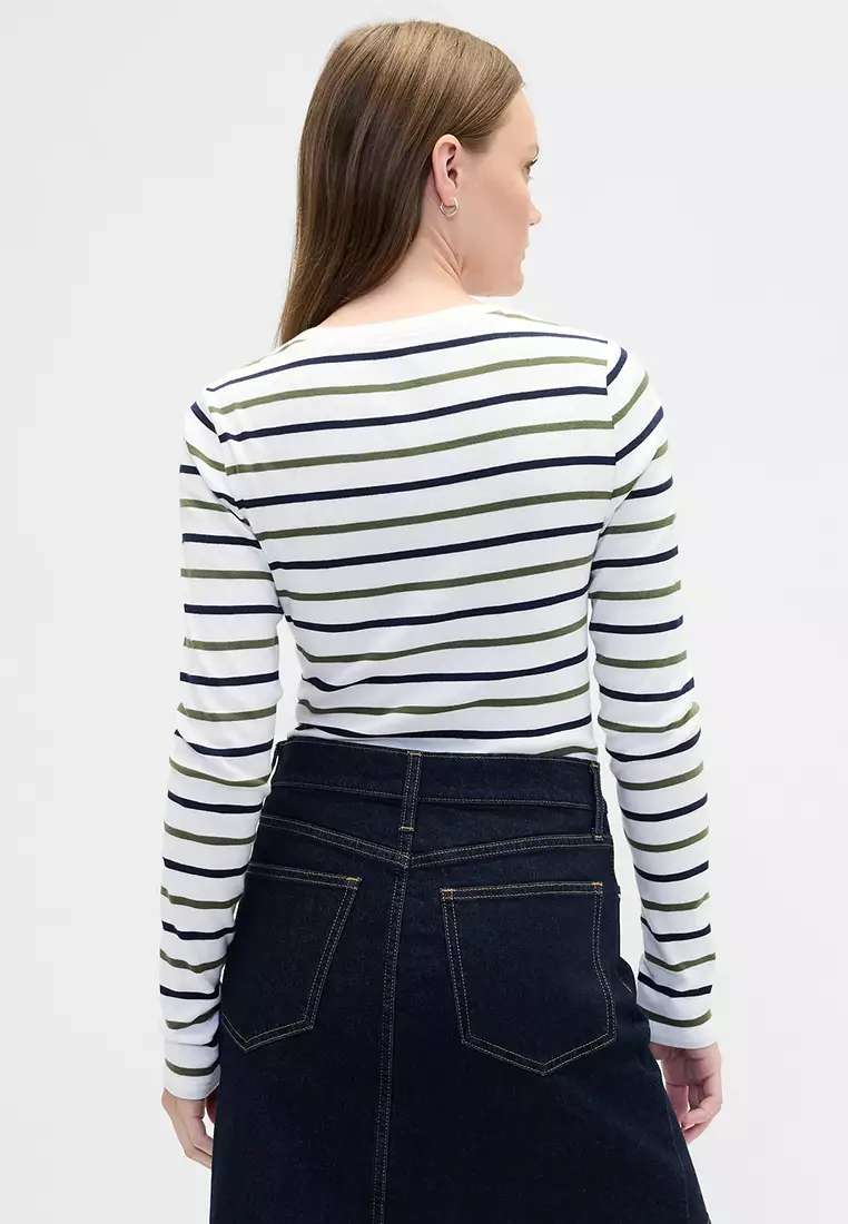 Long Sleeve Modern Crew Stripe Sweater