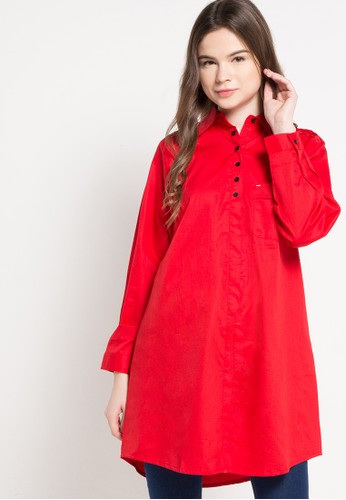 Red One Pocket Blouse