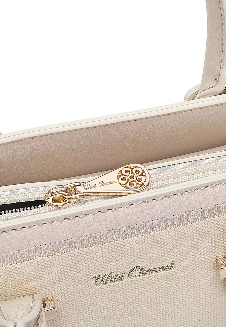 Women's Top Handle Bag / Sling Bag / Crossbody Bag / Shoulder Bag (Tas Tangan / Tas Selempang / Tas Bahu) - Krem