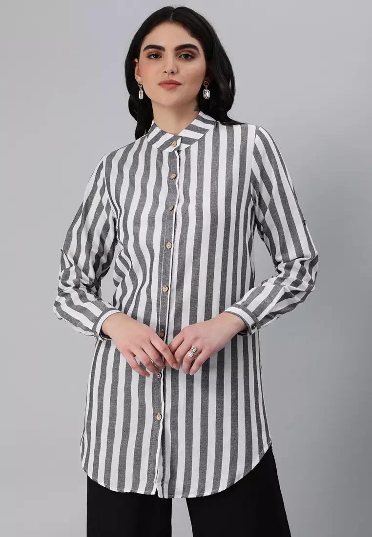Black and white outlet striped shirt philippines