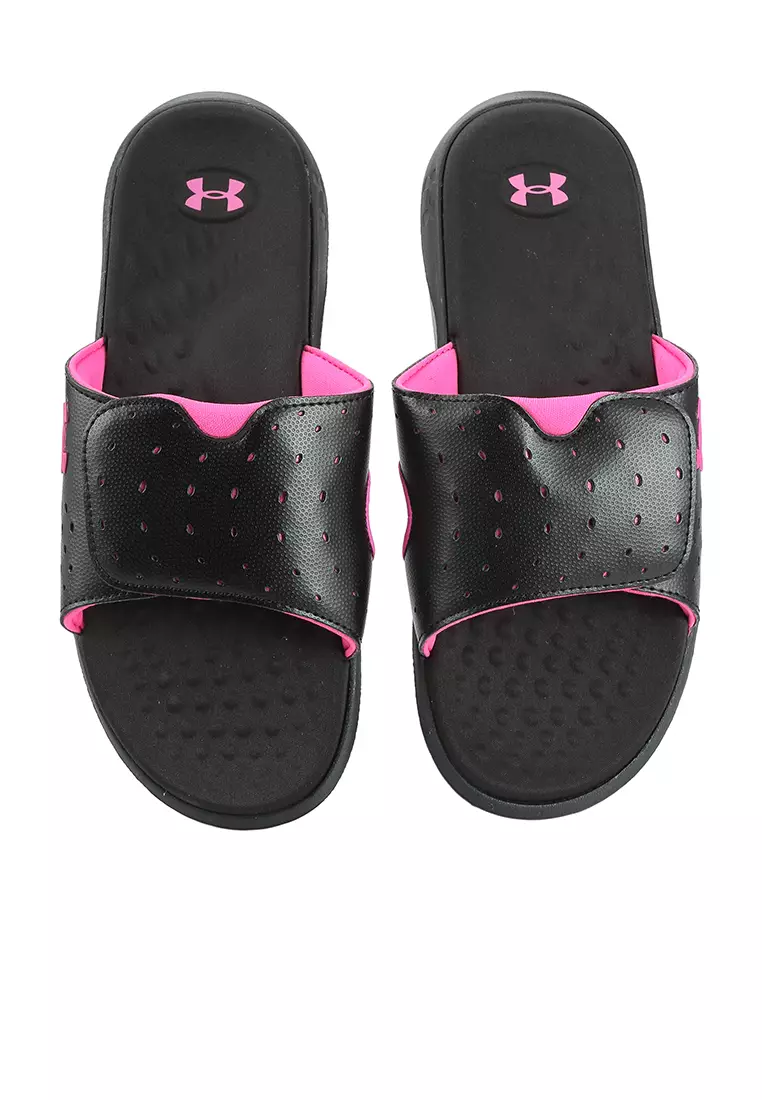 Pink and black under hotsell armour slides