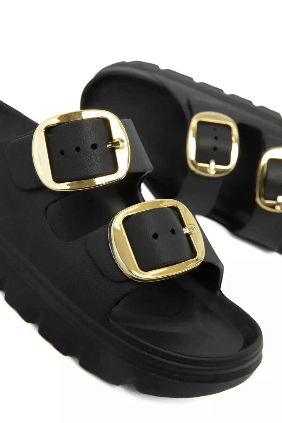 Black Women'S Slippers 20418