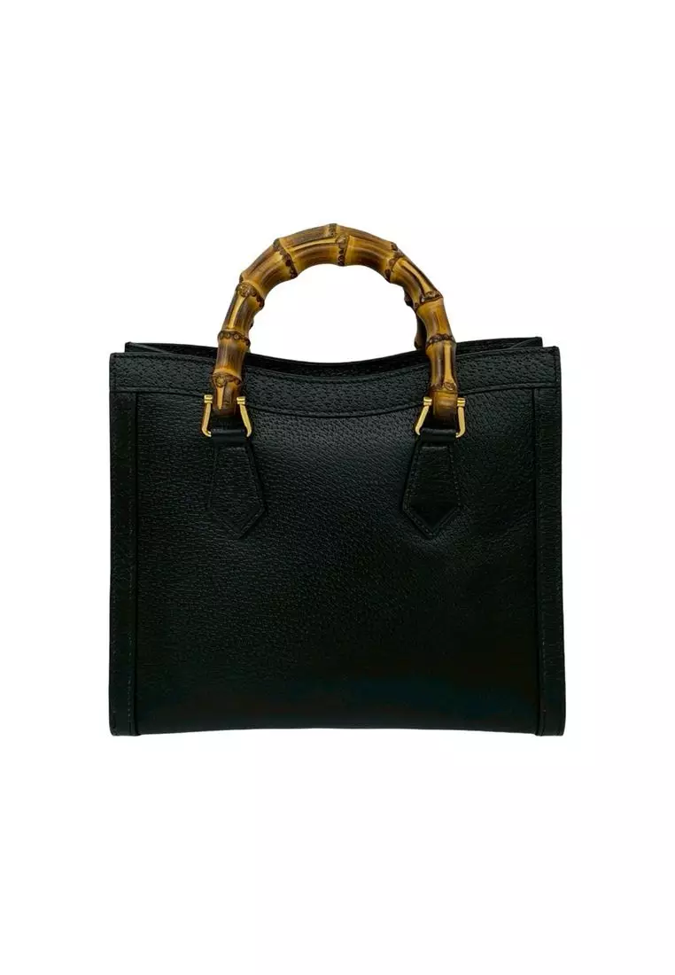 Pre-Loved Gucci Medium Leather Bamboo Diana Satchel