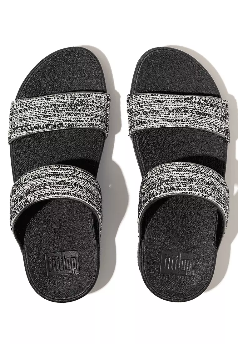 Buy FitFlop FitFlop LULU Women s Shimmerweave Slides Black Mix