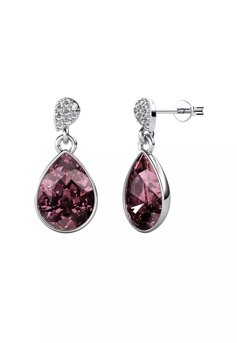 Adelyn Drop WG Iris Violet - Anting Crystal by Her Jewellery