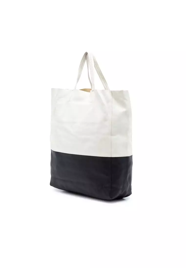 Pre-Loved Celine Bicolor Leather Vertical Cabas Tote
