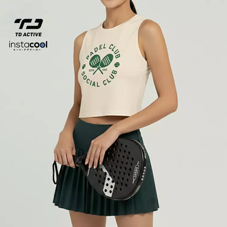 TDACTIVE Kaos Padel Lucu Tank Top UAT "padel club" instacool cream LSF08