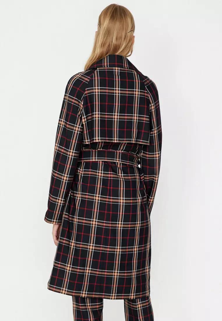 Checkered Trench Coat
