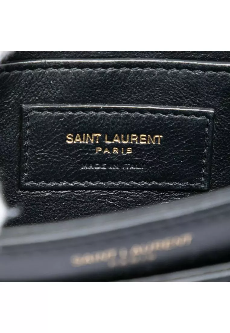 Pre-Loved Saint Laurent Small Canvas Striped Solferino Satchel In Box