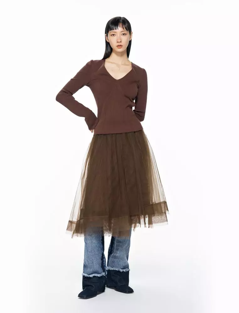 Midi waist skirt