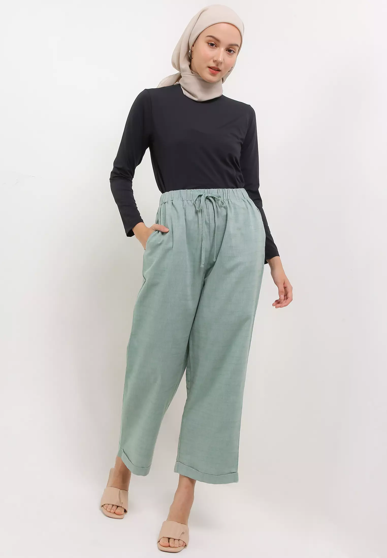 MFMW Chafia Celana Panjang Kulot Hijau