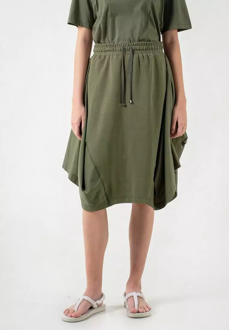 3Second x Danjyo Hiyoji Lagoon Skirt Green 200323