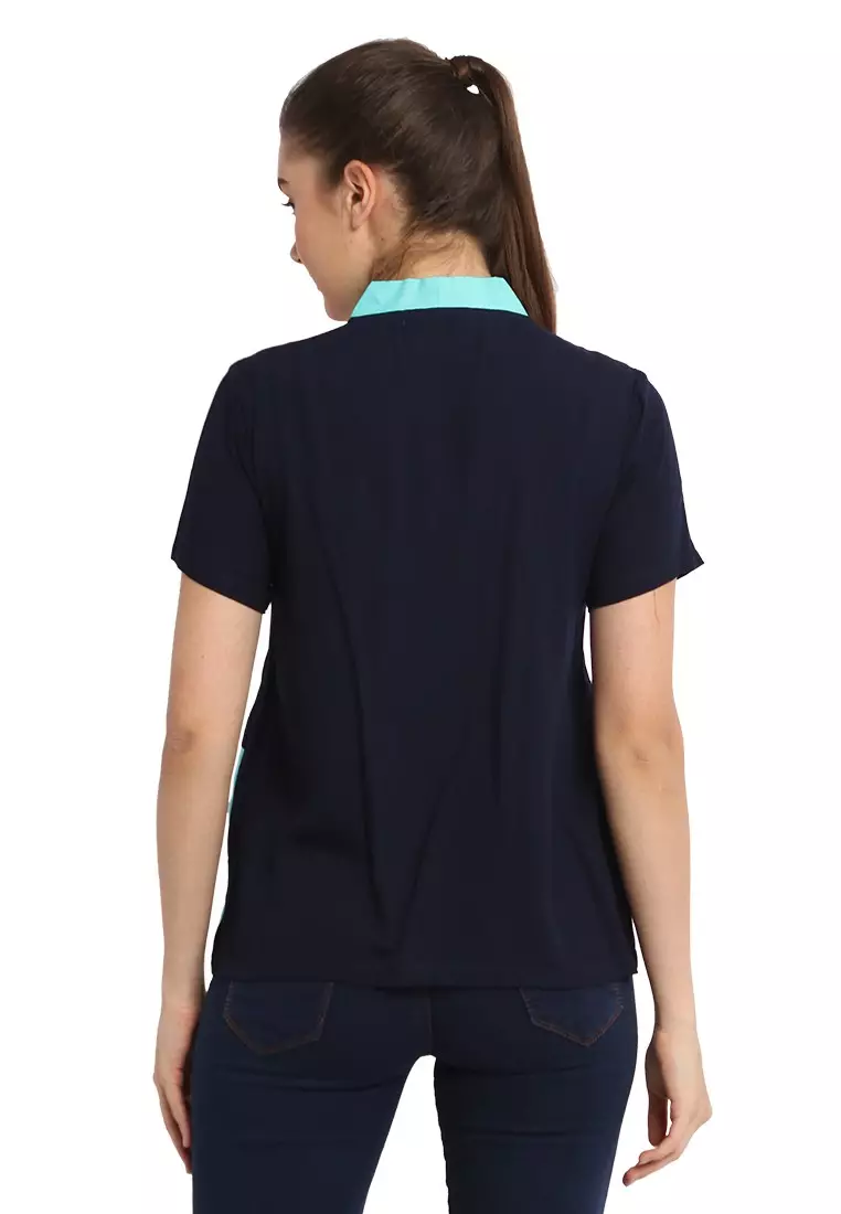 Blouse Batik Wanita - Bhatara Batik Ava - Atasan Batik Modern Lengan Pendek