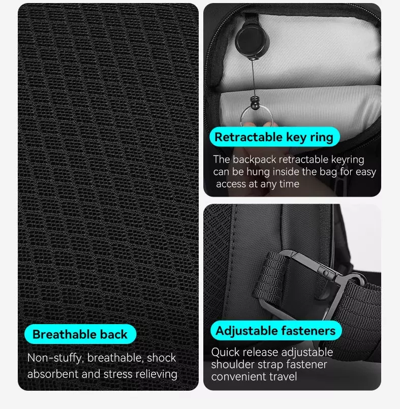 Mark Ryden MR7808 Tas Selempang Pria WaistBag Pria Sling Bag Pria Crossbody Bag - BLACK