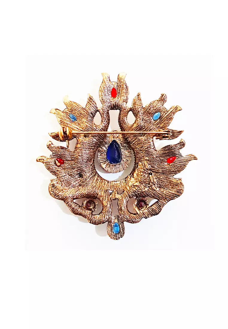 Aksesories Bros Wanita Glamour Diamonz Brooch Blue