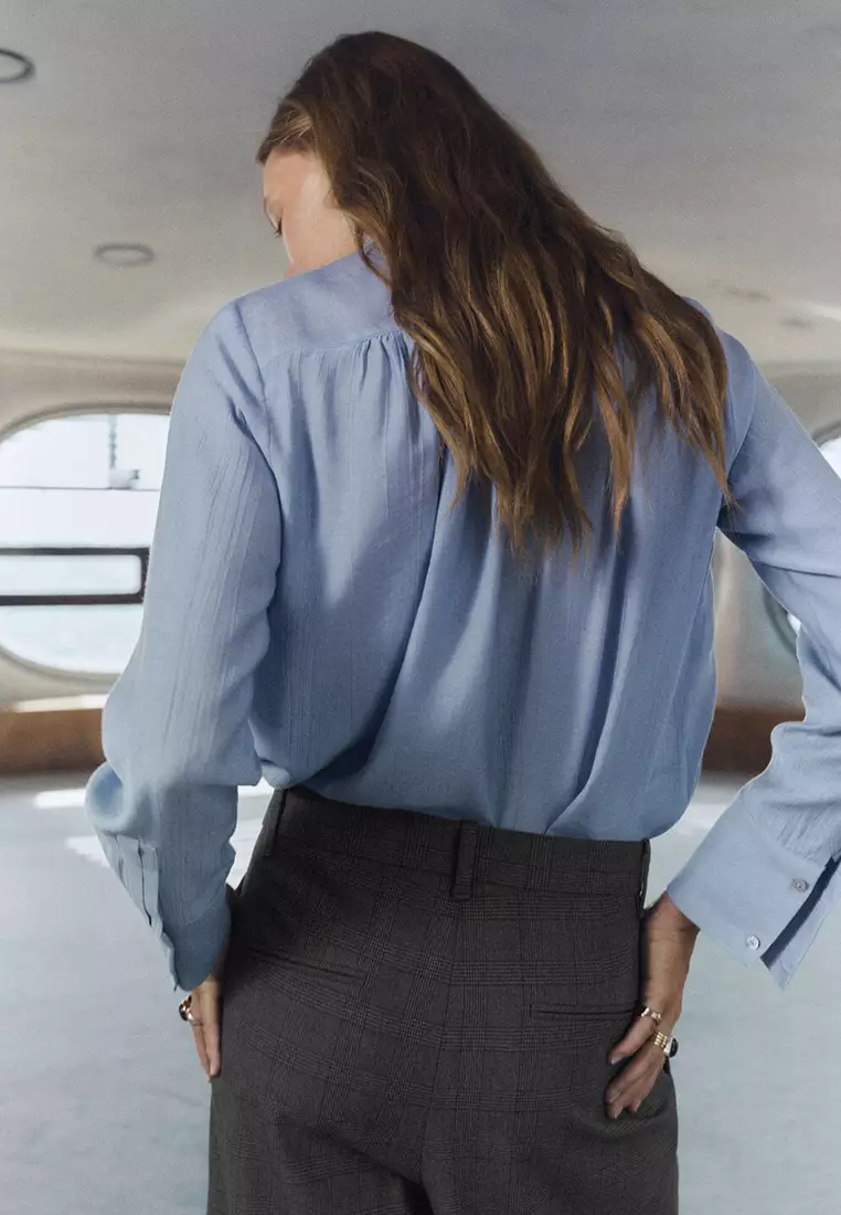 Textured Blouse With Foulard