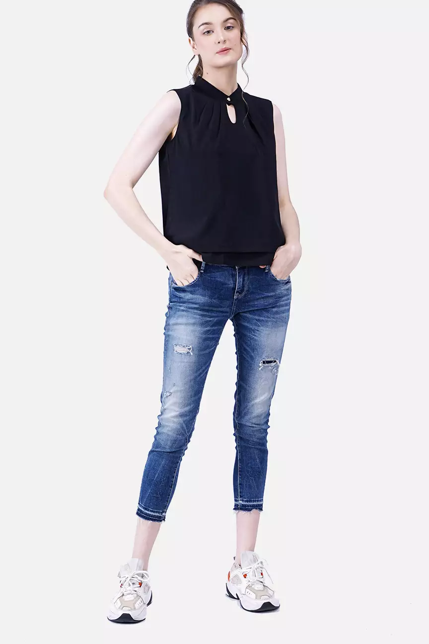 Kemeja Wanita Moonlight Black Blouse